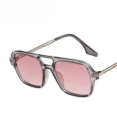 Vintage Brand Rectangle Sunglasses Women Blue Shades For Women 90S Retro Double Beam Square Sun Glasses Men Uv400