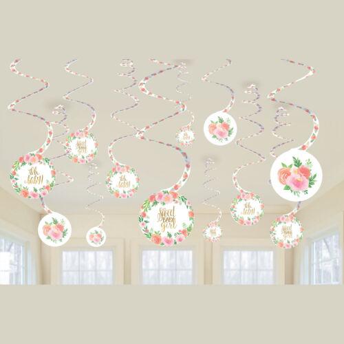 Amscan Floral Baby Shower Hanging Decoration (Pack of 12)