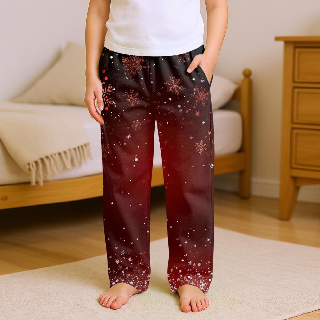 Children's Soft Comfortable Pyjama Bottoms Casual  Christmas Print Home Pants