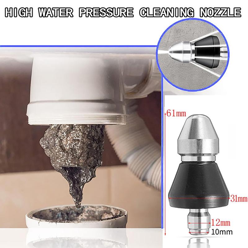 Mini Sewer Jetter Nozzle 1/4'' Quick Connect Drain Cleaning Nozzle Tips Kit for Drain Jetting Hose