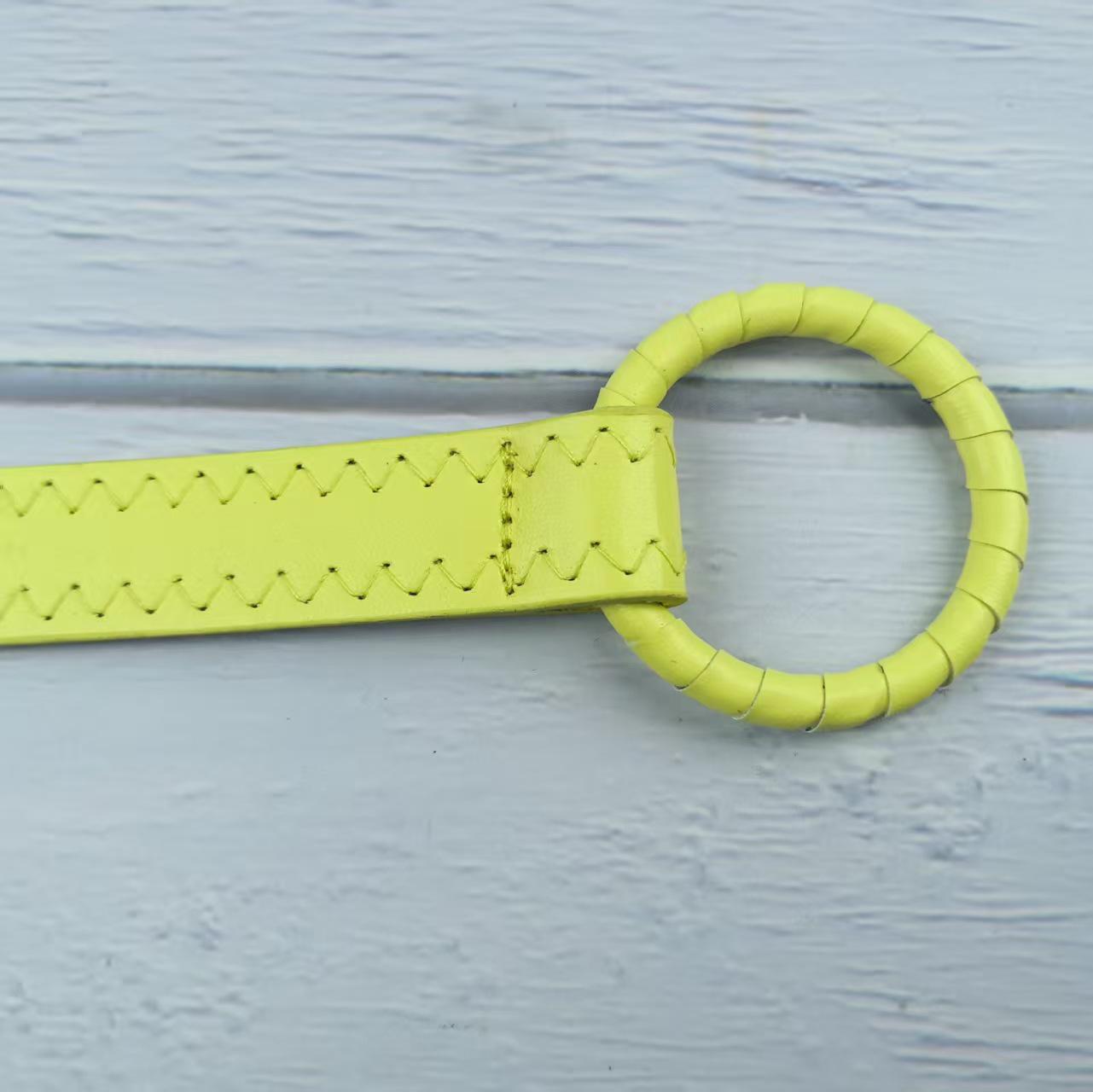 

Многоцветный Минималистичный Плетеный Тонкий Пояс с Круглой Пряжкой для Подчеркивания Талии 135cm жёлтый