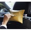 Premium Top Grain Leather Car Tissue Box Holder Dashboard Countertop Modern Minimalist Luxury Design With Auto-Rising