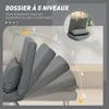 Convertible Armchair, 1-Seater, Folding Bed, Linen, Adjustable Backrest, Pillow, Dark Grey