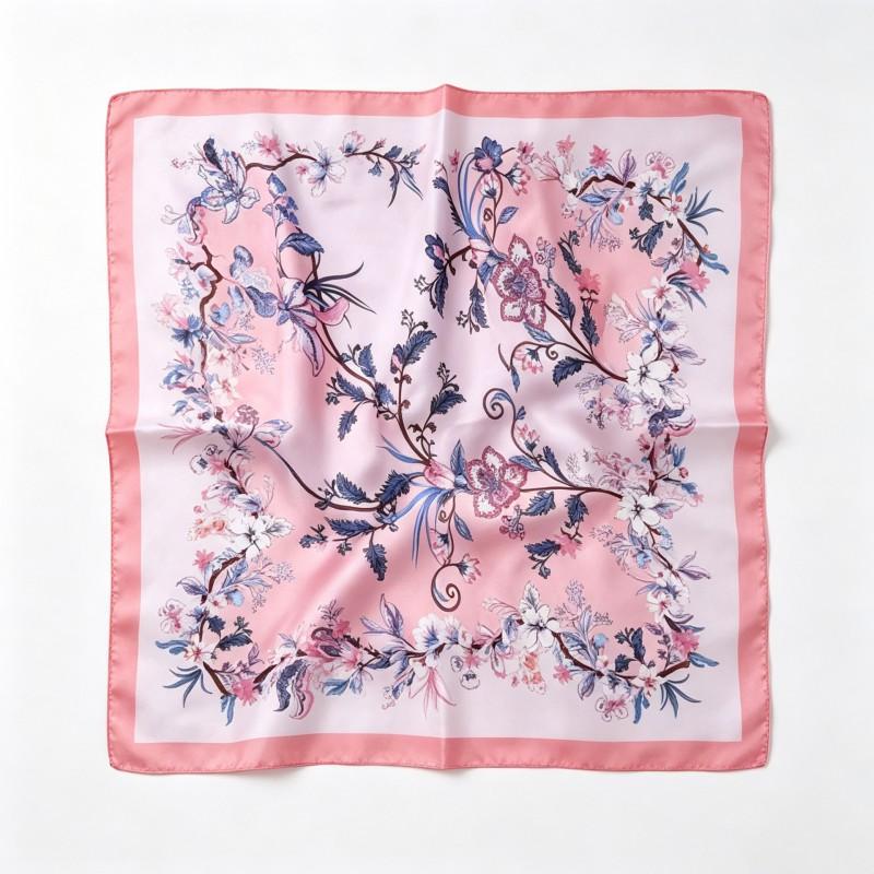 70x70cm Nylon Square Scarf Women Vintage Print Lightweight Accessory Office Casual Hair Styling
