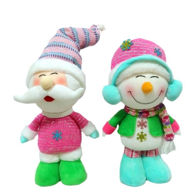Telescopic long-legged plush doll creative Christmas ornament ornament cartoon Santa Claus shape fabric doll