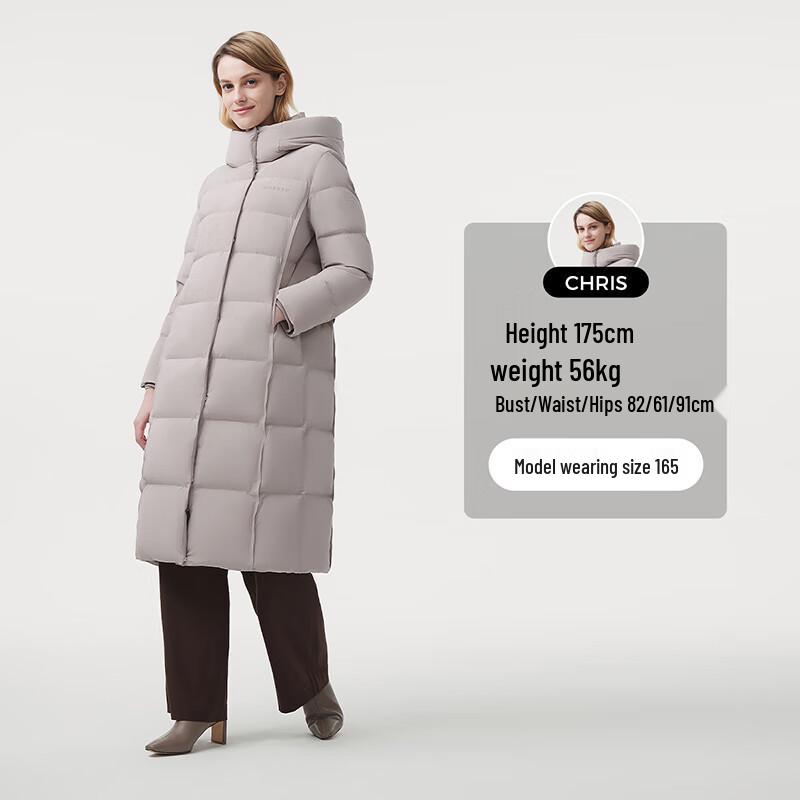 Tanboer Women's Mid-length Hooded Down Jacket 510826A