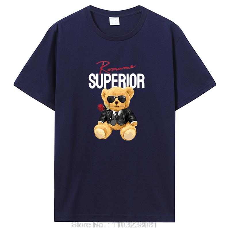 Knight Box Teddy Bear Pattern T Shirt Women Summer Cotton Casual Tshirt Unisex Tops Tees Cartoon Unisex TShirt Streetwear