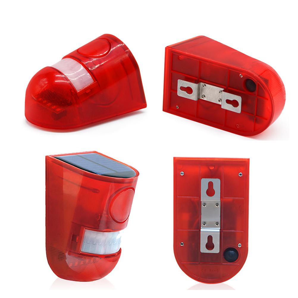 4 Modes Adjustable Waterproof Solar Powered Sound Alarm LED Light Security Alarm Light