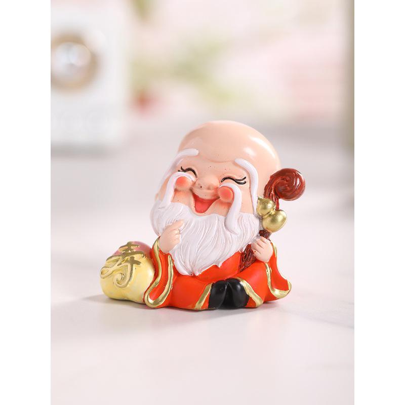 Xile Wufu God of Wealth Figurines for Home and Office Decoration
