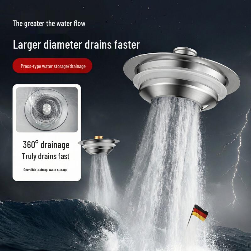 Jiayun Universal 304 Stainless Steel Kitchen Sink Pop-Up Drain Filter