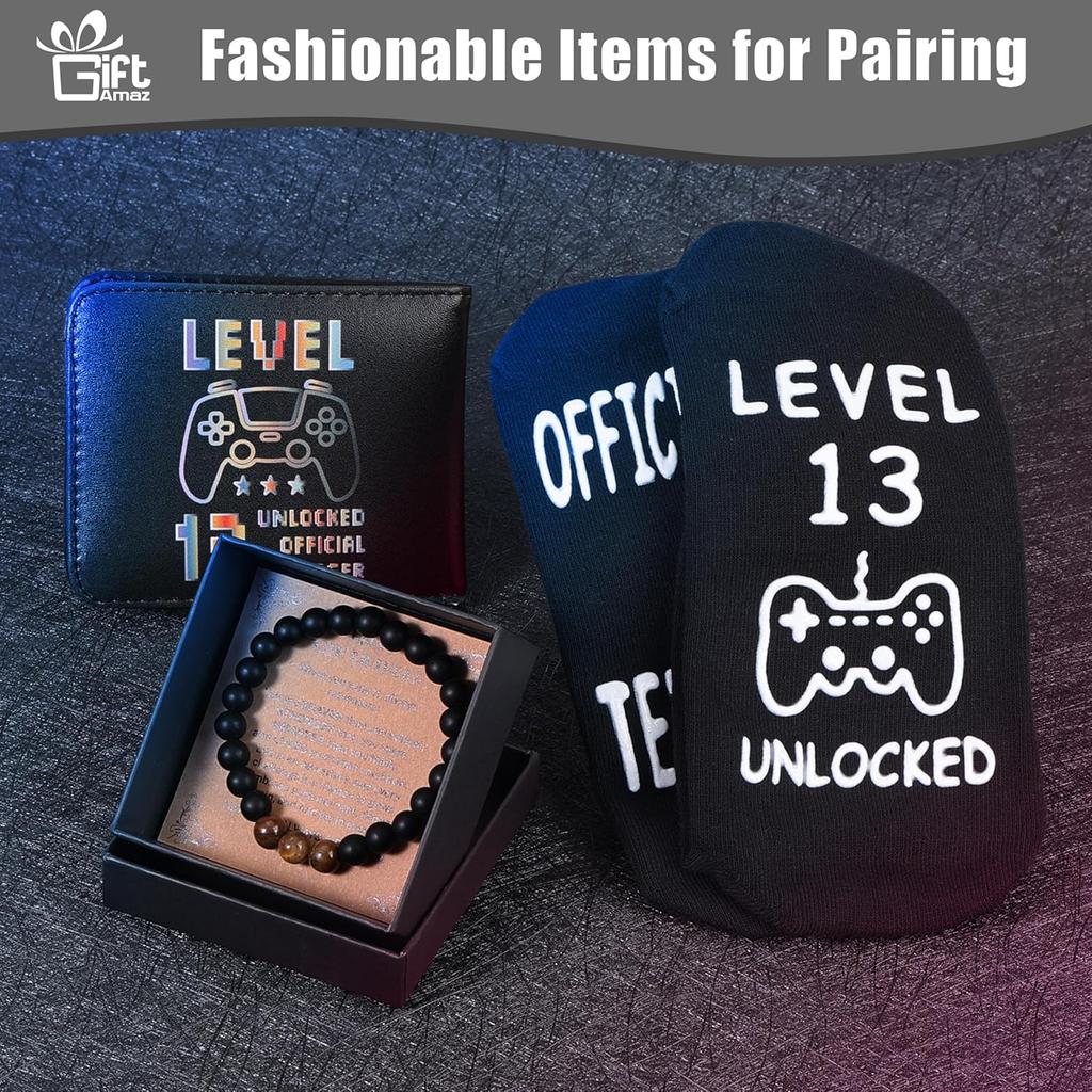 GiftAmaz 13 Year Old Boy Gifts, Happy 13th Birthday Decorations for Boys, Coolest Birthday Gift Ideas, Teenager Gifts for Him, Cool Graduation Box