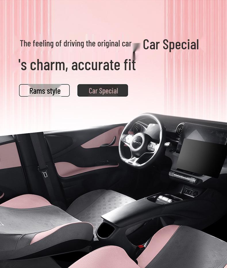 BYD Dolphin Ventilated Seat Cover Set - Premium Full Coverage with One-Piece Headrest for All Seasons.
