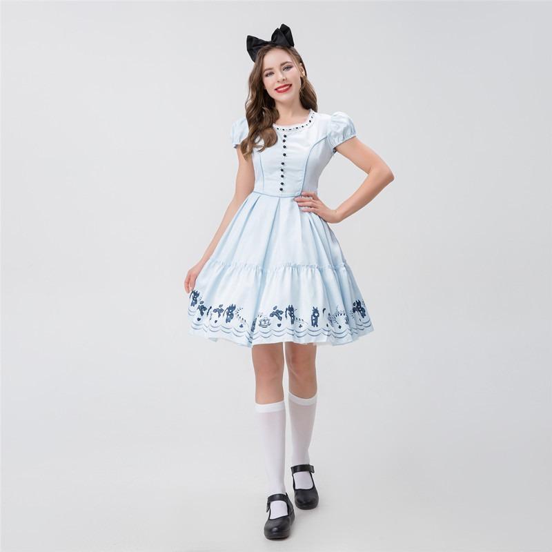 Supply, Alice In Wonderland Blue Dress, Maid Dress, Cute Lolita Stage Performance Dress.