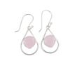 925 Sterling Silver Rose Chalcedony Gemstone Trendy Jewelry Hook Earrings 1.50" EE-38-17