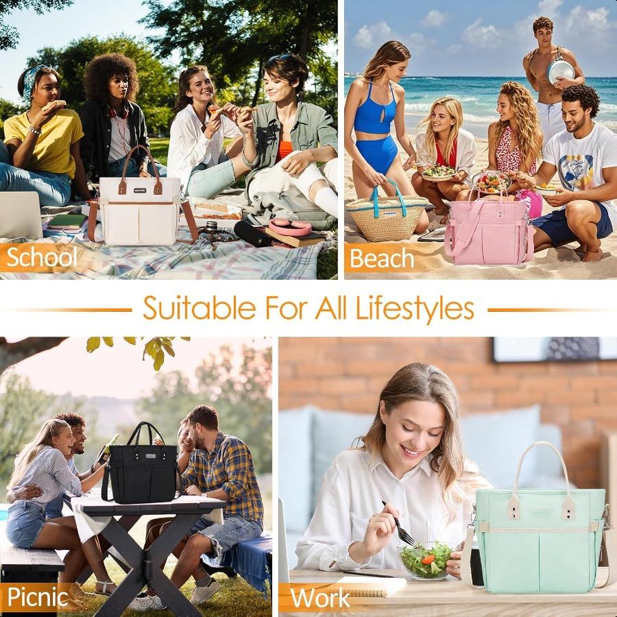 

MAXTOP Lunch Bag Women for Work Insulated Thermal Lunch Box for Men with WideOpen Pocket Reusable Leakproof Cooler Bags with Re United States