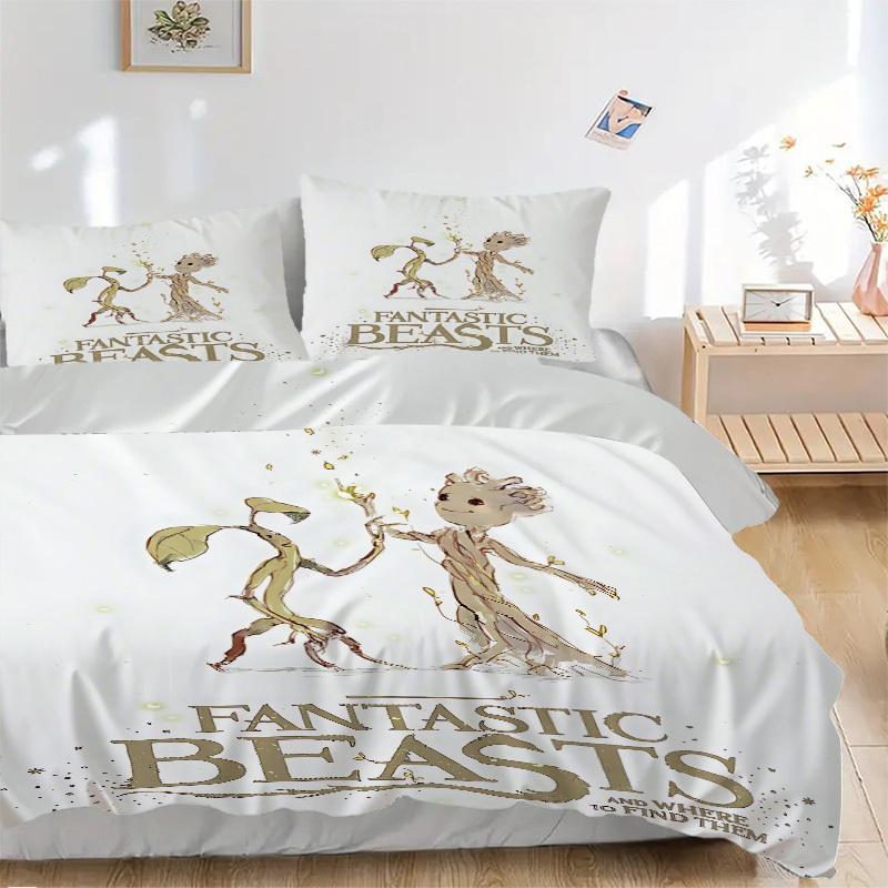 

3pcs fantastic beasts Duvet Cover Set (1 Duvet Cover + 2 Pillowcases, No Core) - Comfortable, And Breathable Bedroom Decoration yy251104064 135x200cm