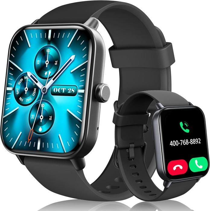 Montre Connectée KALINCO avec Alexa Intégré,1,8 Smartwatch avec Appel Bluetooth,Podometre/Fréquence Cardiaque/Sommeil/SpO2,100+ M
