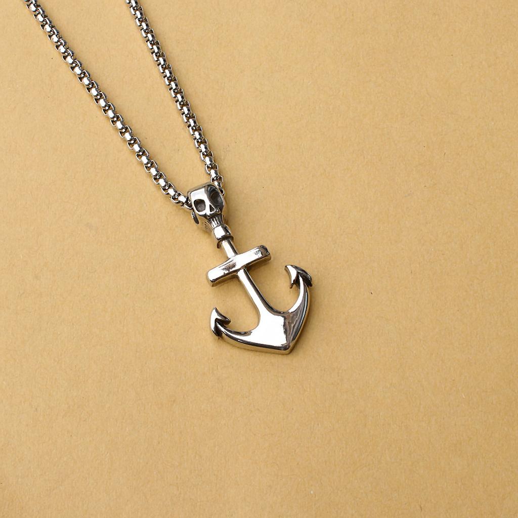 Pirate Anchor Necklace Necklace Men'S Stainless Steel Cross Anchor Pendant