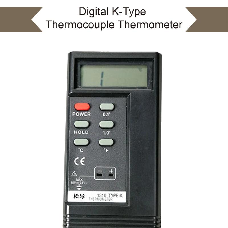 Portable Digital K Type Thermocouple Thermometer, High Precision Industrial Temperature Meter for HVAC, Celsius/Fahrenheit Use High Temperature Probe