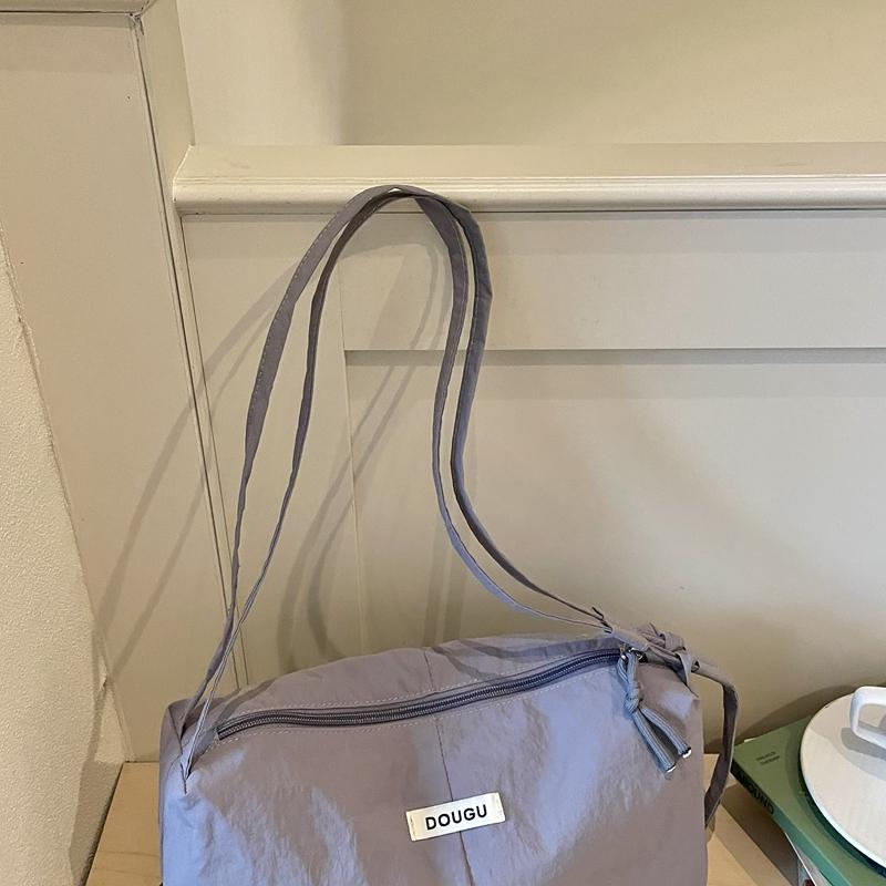 Casual Nylon Hobo Shoulder Bag with Zipper Closure Crossbody Purse for Women Daily Travel