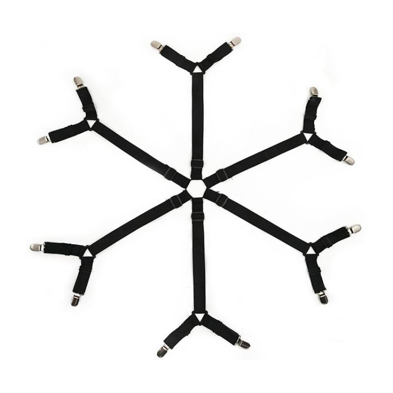 Bed Sheet Holder Adjustable Elastic 12 Clips Fixed Holder Mattress Clip Fasteners Cover Blankets Grippers Fixing Non-Slip Strap