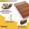 4-Tier Solid Wood Spice Rack Drawer Tray for Cabinet Storage