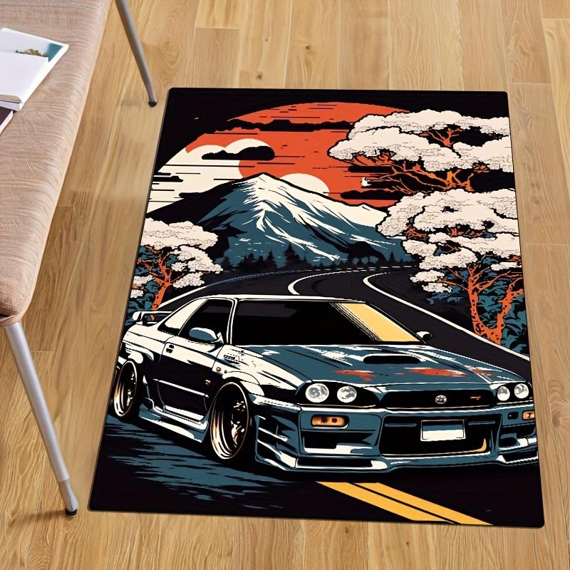 

Премиальный бархатный ковер Нескользящий Премиум 1 шт. Ковер из хрустального бархата - Дизайн спортивного автомобиля Классический синий Прочный полиэстеровый ковер 50x80cm