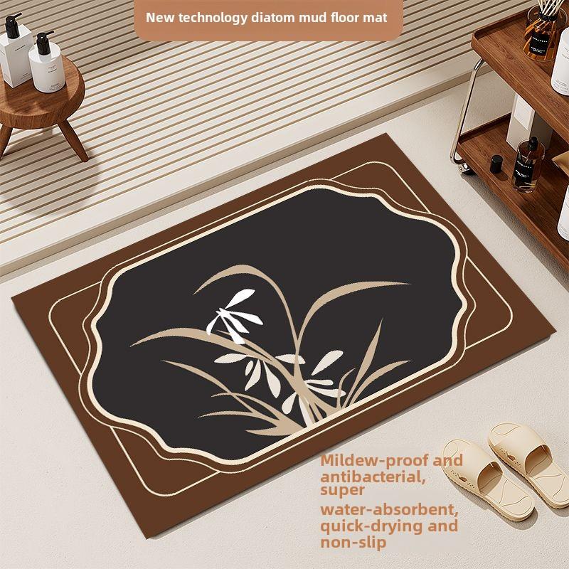 Simple Diatomaceous Earth Bathroom Mat, Absorbent, Quick Drying, Anti Slip, Dust Removal, and Anti Fouling