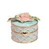 Enamel Rose Flower Jewelry Box, Alloy Light Luxury Ring Holder, Fashion Handicraft Storage Box for Earrings & Necklaces