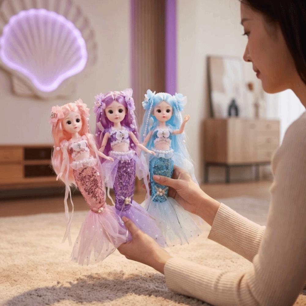 Sequined Mermaid Princess Toy Multi Joints Movable Mermaid Interactive Toys Mermaid Doll Kids Toy