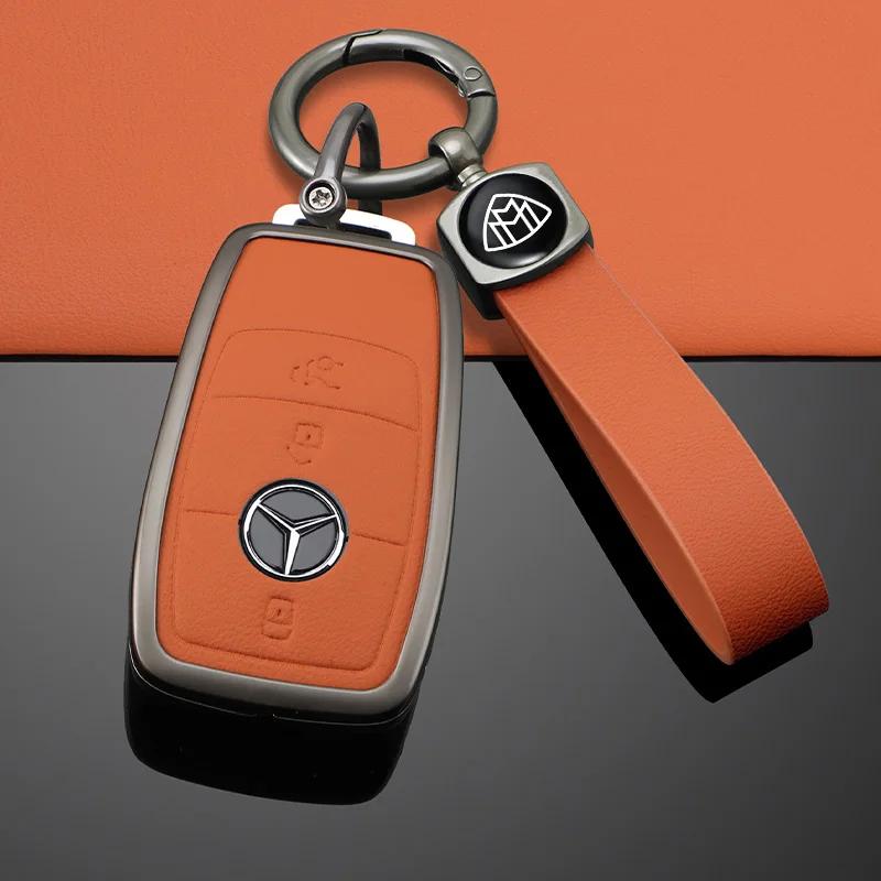 CFZ1 Hot New Zinc Alloy Leather Car Key Cover Case For Mercedes Benz Maybach A C E S G Class GLC CLE CLA GLB GLS W177 W205 W213 W222