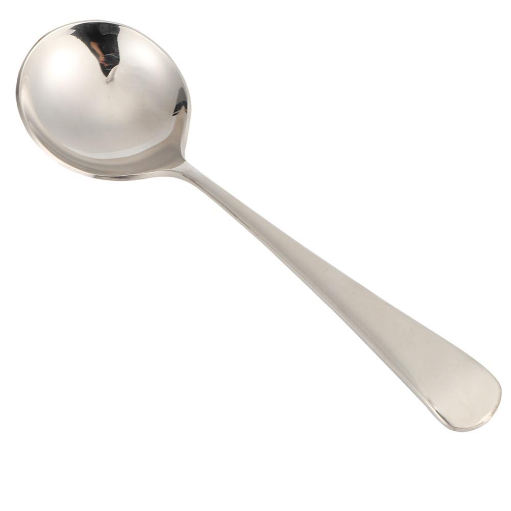 5Pcs Thickened Dessert Spoon Polished Metal Food Scoop Easy Clean Serving Spoon Food Serving