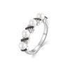 Ania Haie Two-Tone Sparkle Twist Shell Pearl 925 Silver Ring R069-02T