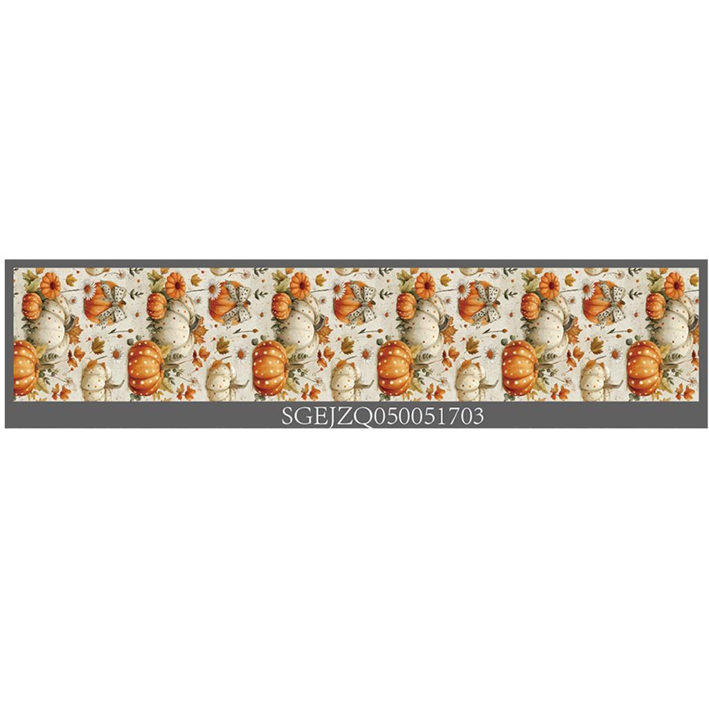 Thanksgiving Fall Harvest Kitchen Table Decorative Tablecloth, Maple Pumpkin Turkey Tablecloth