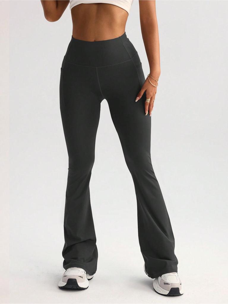 Women's High-Waist Slim Flare Yoga Pants: Peach Hip-Lifting Fitness & Outdoor Sportswear