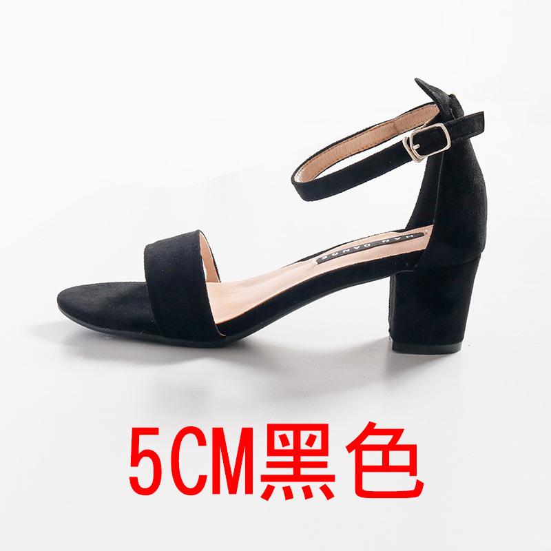 Huizhou Damenschuhe mit Sandalen weiblich neu Fee dicker Absatz mittlerer Absatz Mädchen hohe Absätze