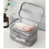 Large Capacity Mesh Cloth Makeup Bag Travel Essentials Cosmetics Organizer Women Toiletry Bag Double Layer Design Cosmetic Bag