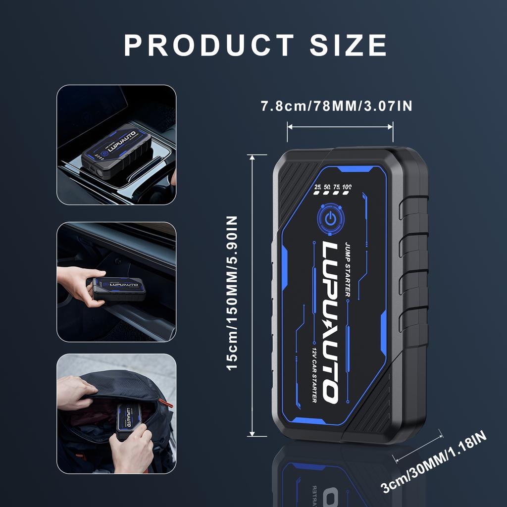 Portable Car Jump Starter&Tire Inflator 4-IN-1 Battery Starter 12V Powerful Professional 4000A Auto Booster Splitter Universal