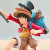 One Piece Character Luffy Three Brothers 3-piece Set/Luffy Saab. Ace Animation Model Office Decoration Children's Collection Gif