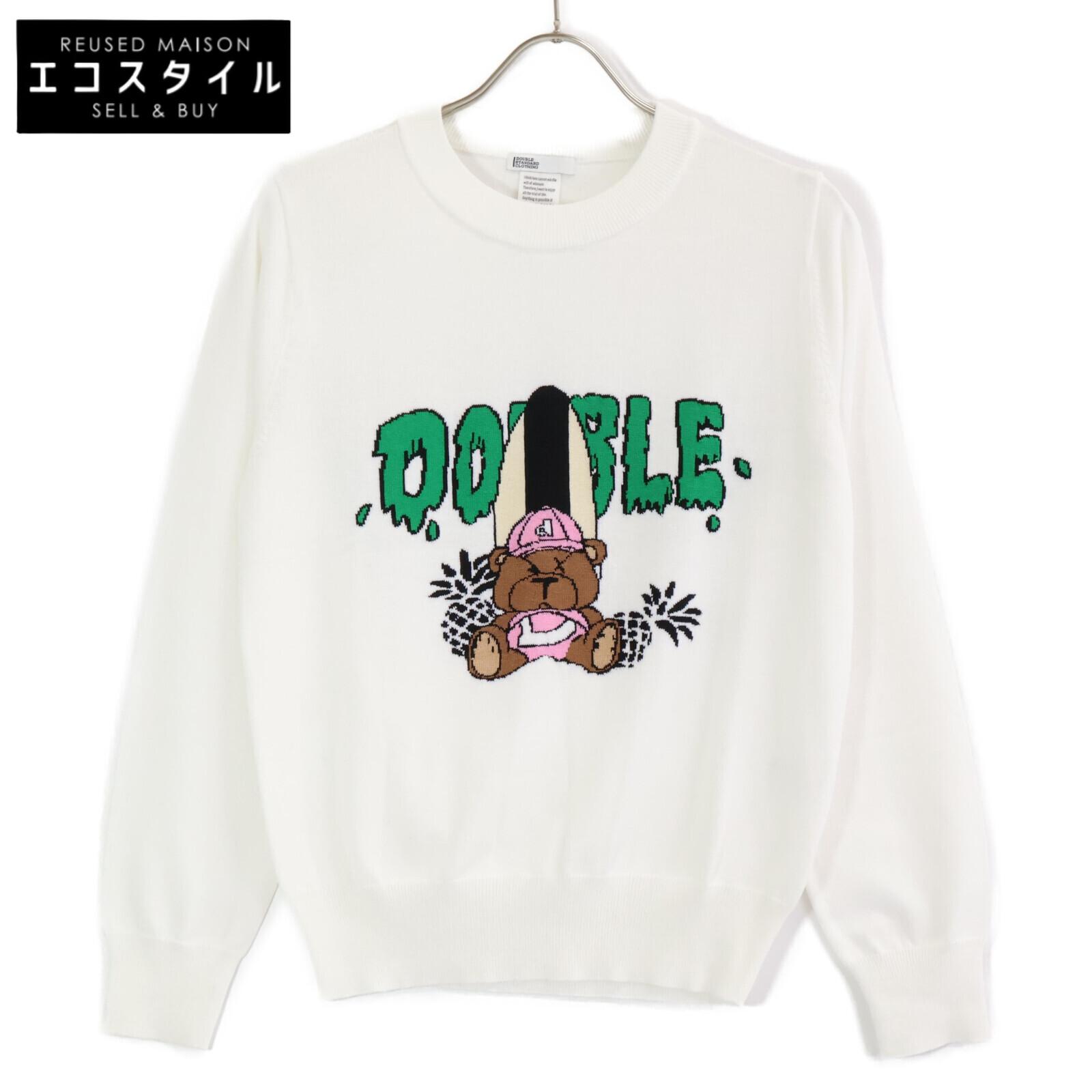 

DOUBLE STANDARD CLOTHING [Good Condition] 0209-230-241A SNOWY Surf Bear Knit Sweater/ tops F whiteUsed