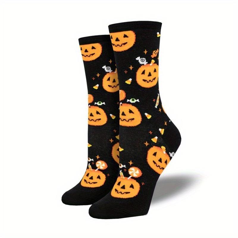1 Pair New Halloween Creative Funny Pumpkin Jacquard Socks for Men and Women Lovers Socks.