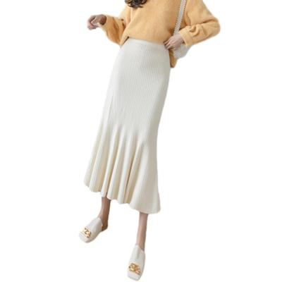ORWZDCO Long Knit Solid High Loose Perfect for Winter Women's Skirt, Mermaid, Color, A-Line, Flared, Elastic, Waist, Fit, Slimming, Casual, Thick,