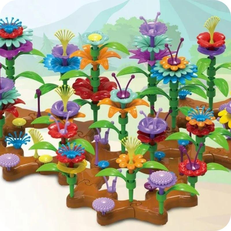 Construction blocks - Spring flowers (148 pcs.)