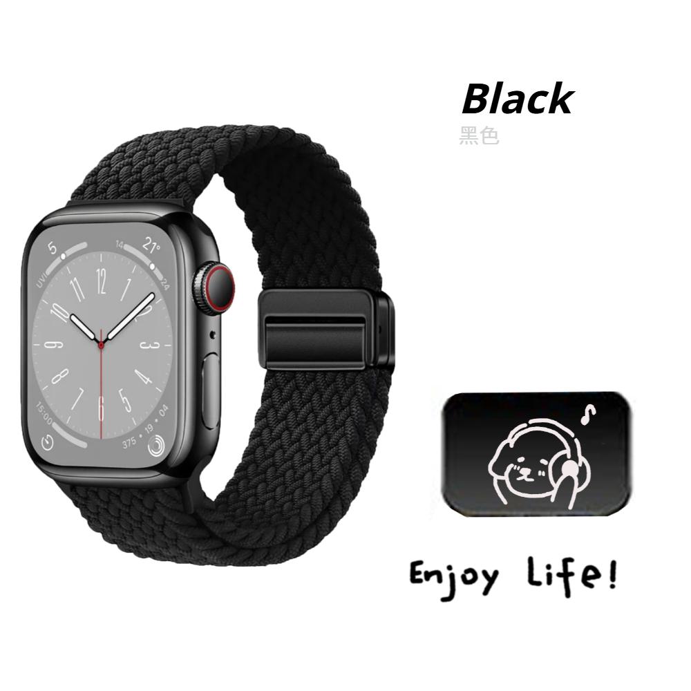 

Suitable Music dog For Apple Watch Ultra 3 49mm 45mm 46mm 41mm Strong Magnetic buckle bracelet For iWatch Series11 10 9 8 7 6 5 4 SE3 44mm 42mm 40m 38 40 41 Series11/10 42mm чёрный