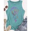 2026 New Arrival: Women's round neck sleeveless tank top with gradient dreamcatcher and floral prints. Casual, versatile and comfortable