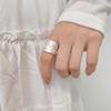Justerbar Bred Band Borstad Veckad Ring - Dam Cool Elastisk Stil Pekfinger Accessoar