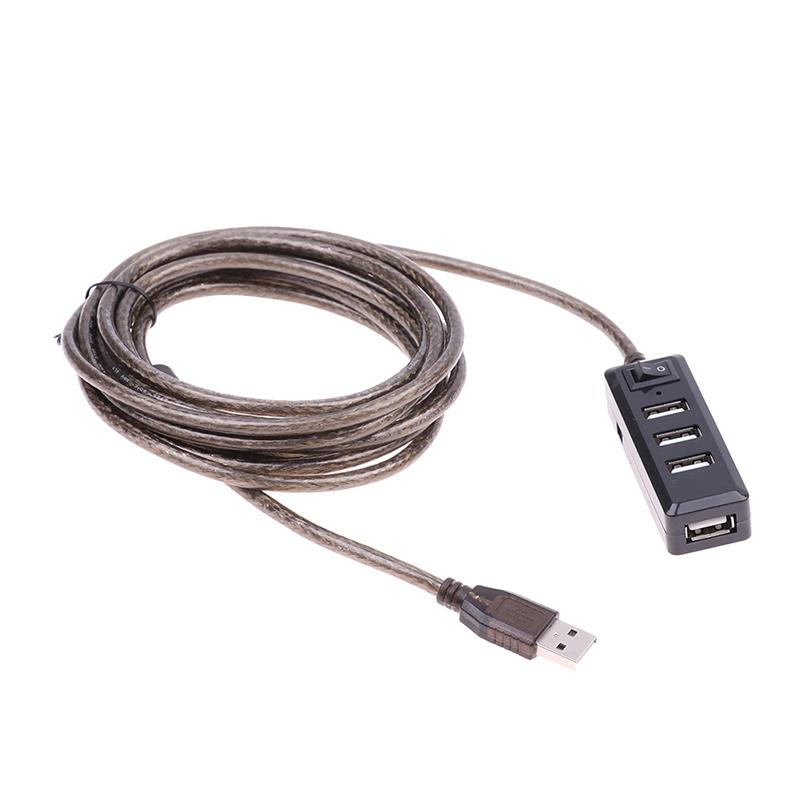 4Ports Usb 2.0 Hub Extension Cable Male To Female Active Repeater Usb Adapter 3M