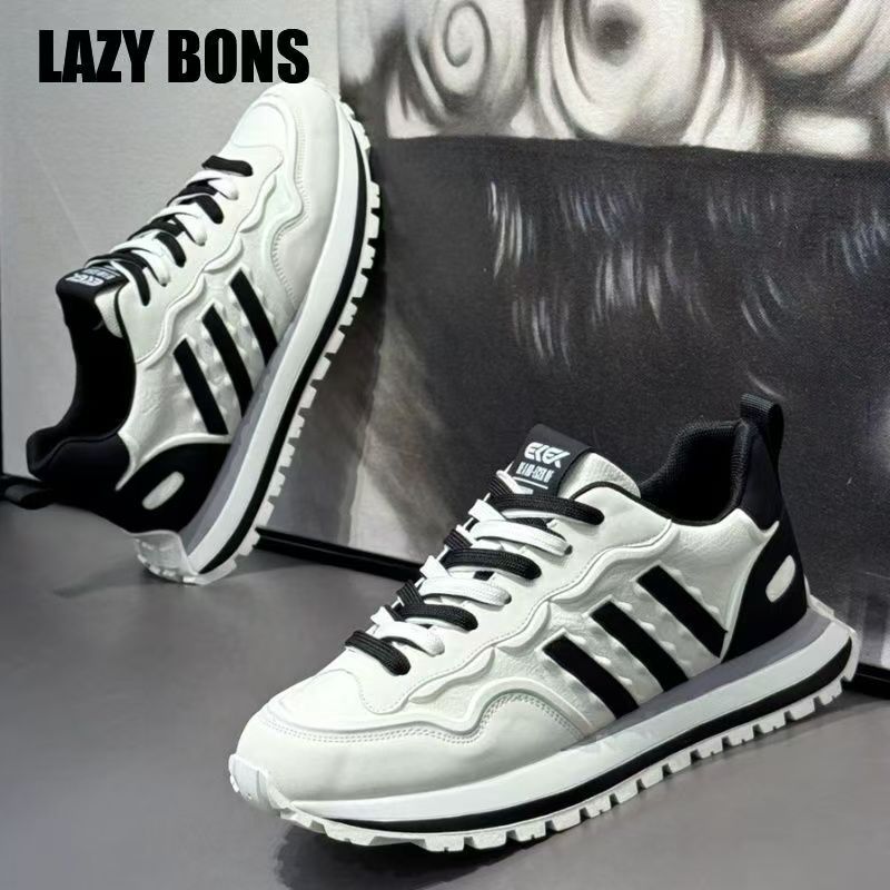 Herrenschuhe Frühling 25 neue Leder-Plateauschuhe Herren Drei-Riemen Casual Sport Dad Schuhe Herren Trendschuhe Herren