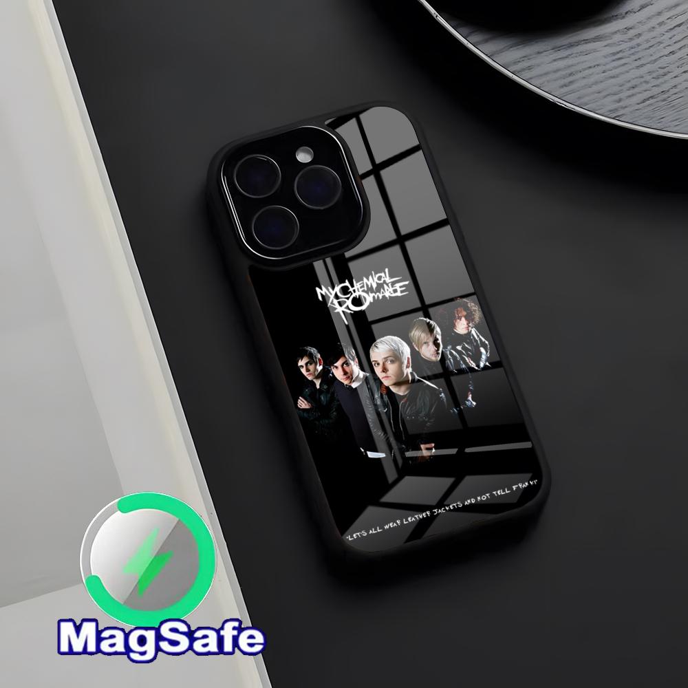 Rock Band My C-chemical Romance Handyhülle Magnetische Glas Hülle Für IPhone 17 Pro Max 16 15 14 13 11 Pro Max Plus Handyhülle