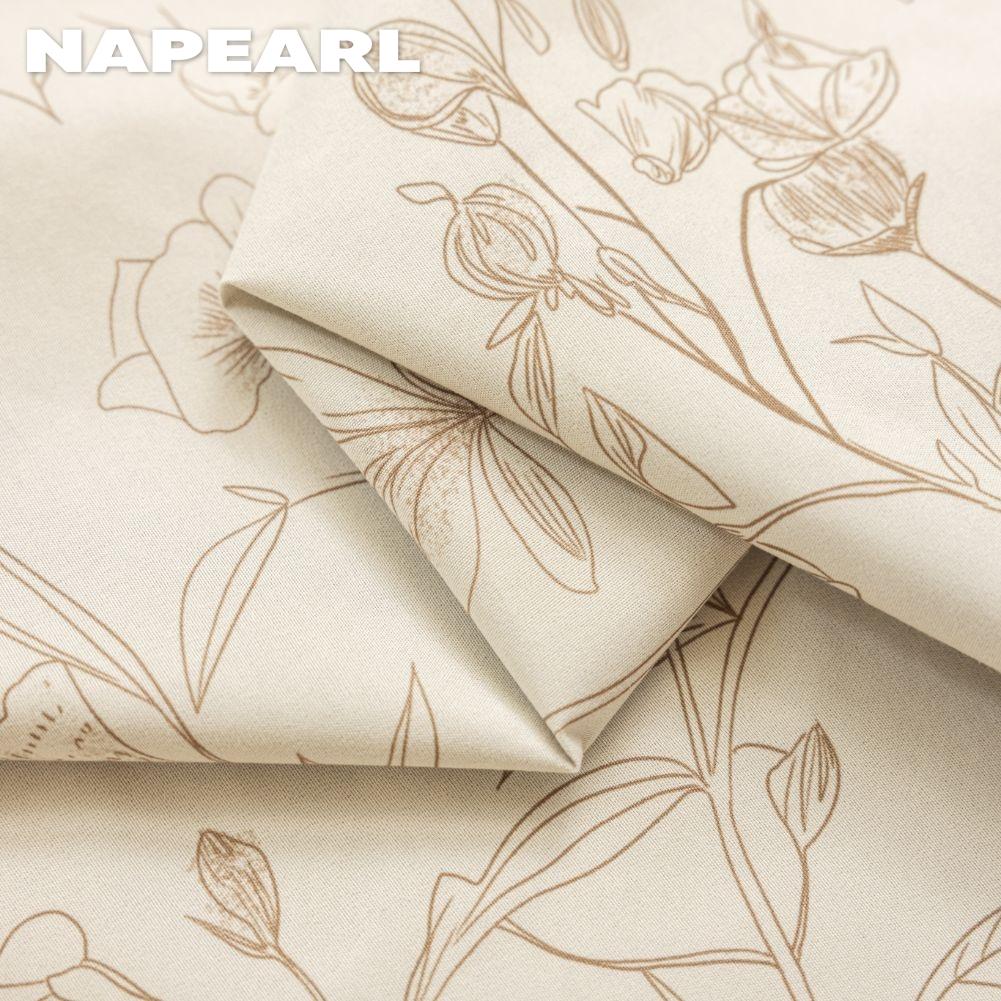 1 stk NAPEARL Fransk Retro High-end Beige Trykte Gardiner Full Mørkleggingsgardiner for Soverom Stue Balkongvindu for Hjemmedekor